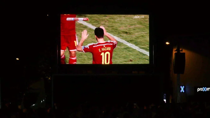 Mobile outdoor LED screen for public viewing in Belgium