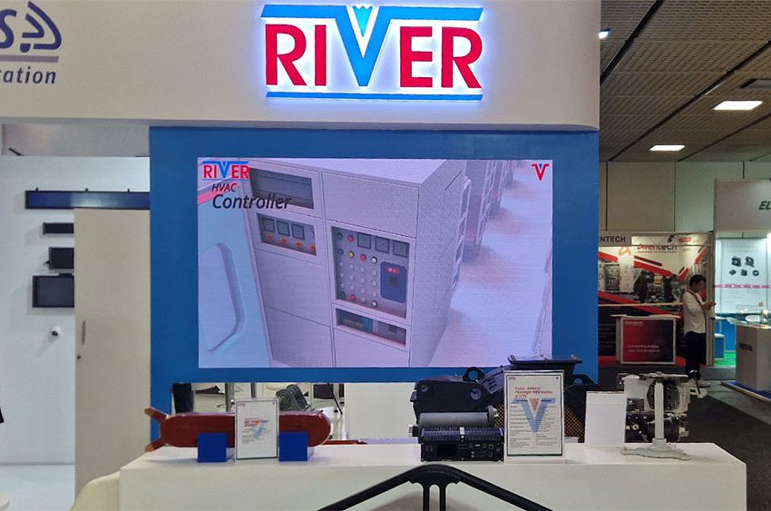 High resolution P1 LED Wall in Germany during trade show